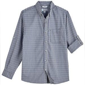 COOLIBAR MEN’S ARICIA GINGHSM PLAID BUTTON FRONT SUN SHIRT UPF 50+ SIZE M